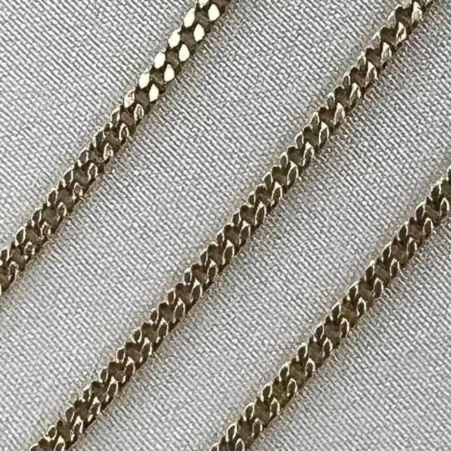 14kt Gold 1.75mm Flat Curb Chain by the inch