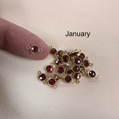 CN29 - 4mm CZ Flatback Birthstone Connector