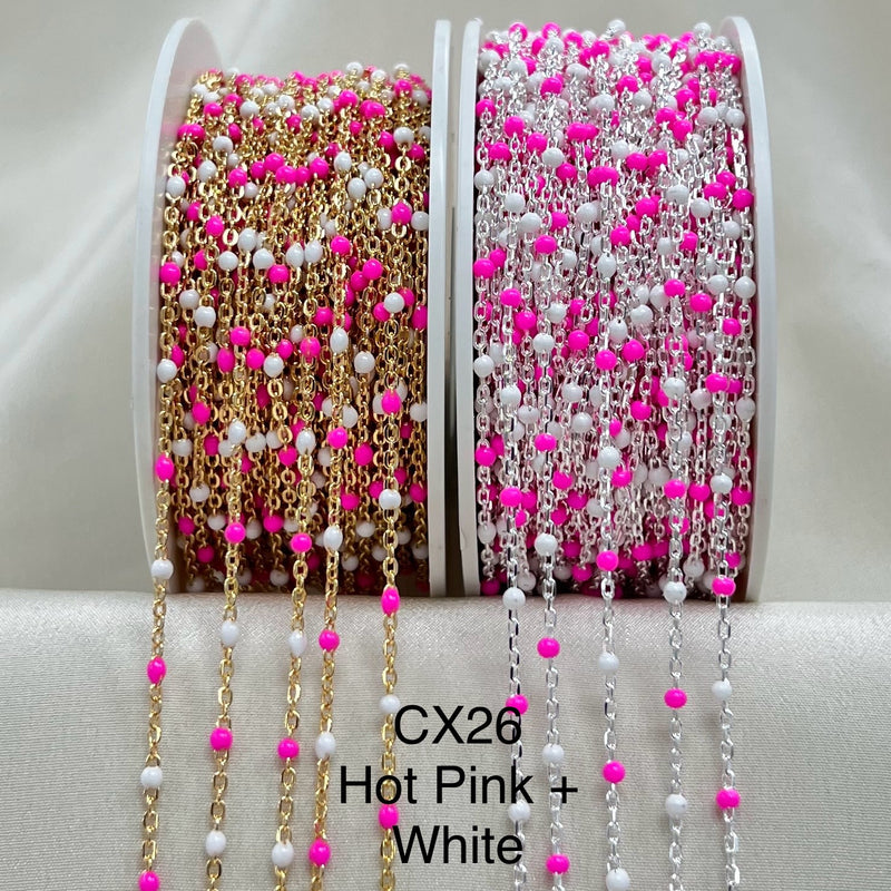 CX26: Multicolor Enamel Satellite Chain - by the foot