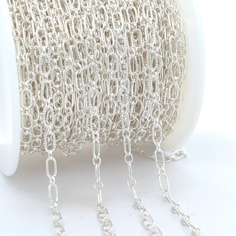 CX48T: 3mm Textured Oval Alternating Chain by the foot