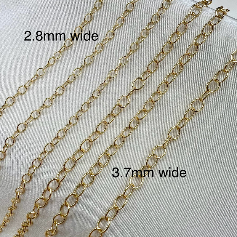 CX52: 3.7mm wide Oval Round Chain - by the foot