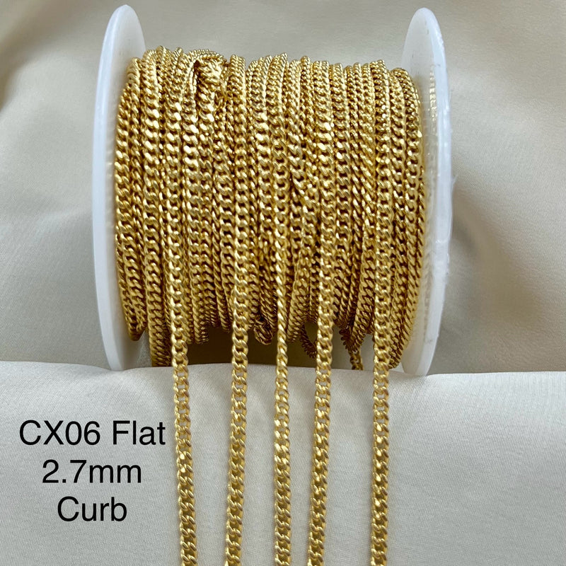 CX06 - 2.7mm Flat Curb Chain by the foot