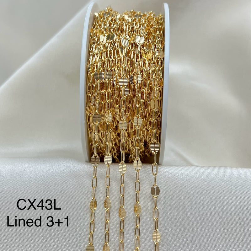 CX43L (3+1): 3.2mm Lined + Paperclip - Chain by the foot