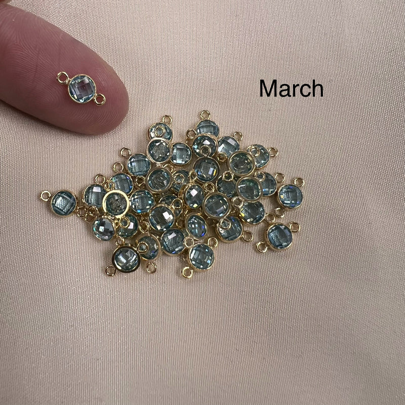 CN29 - 4mm CZ Flatback Birthstone Connector