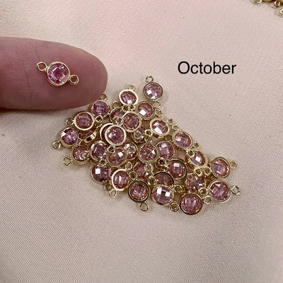 CN29 - 4mm CZ Flatback Birthstone Connector