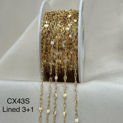 CX43S (3+1): 2.6mm Lined + Paperclip Chain By the Foot