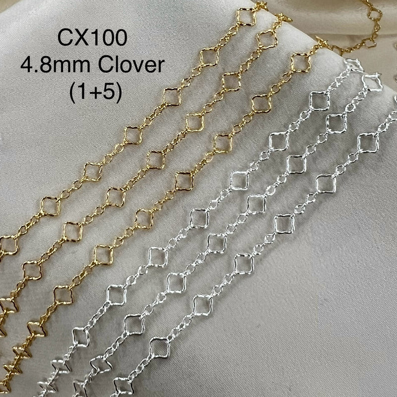 CX100 - 4.8mm Clover + Cable Link (5+1) Chain by the foot