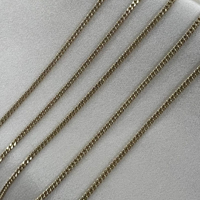 14kt Gold 1.75mm Flat Curb Chain by the inch