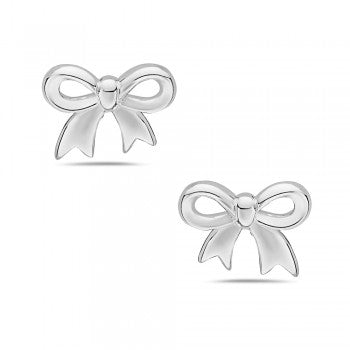 227154 Bow Sterling Silver Stud Earrings