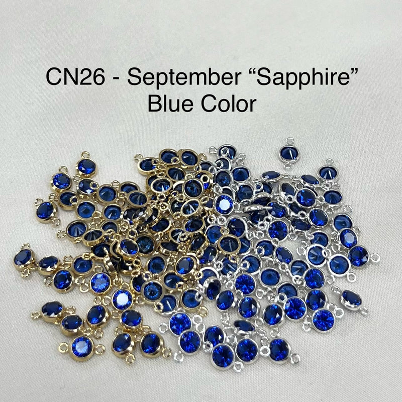 CN26: 4mm Nanosital September Sapphire Blue Connectors (Pack of 3)