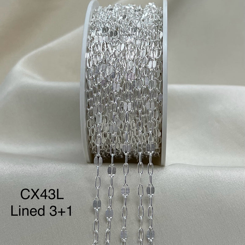 CX43L (3+1): 3.2mm Lined + Paperclip - Chain by the foot