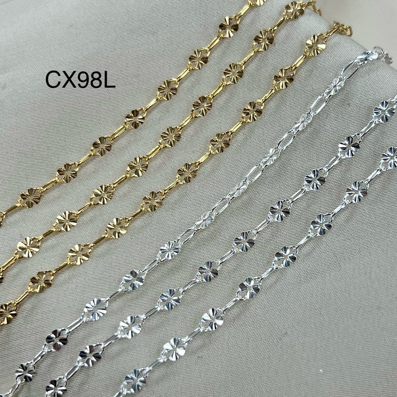 CX98L (1+1): 3.2mm Flower + Paperclip - Chain by the foot