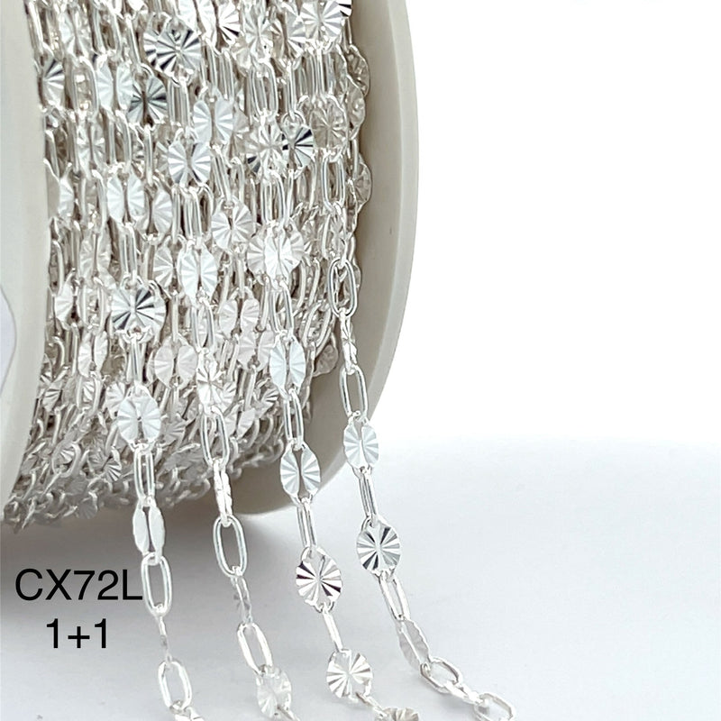 CX95L (1+1): 3.2mm Starlight + Paperclip - Chain by the foot