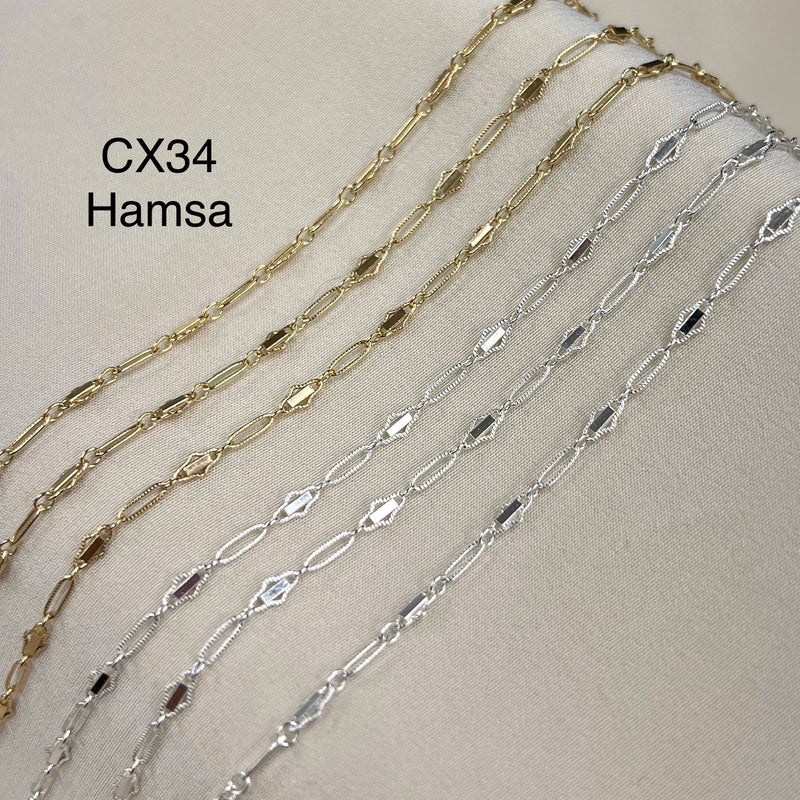 CX34: 2.5mm Hamsa Chain by the foot