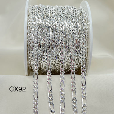 CX92 - 3.7mm Wide Figaro Chain by the foot