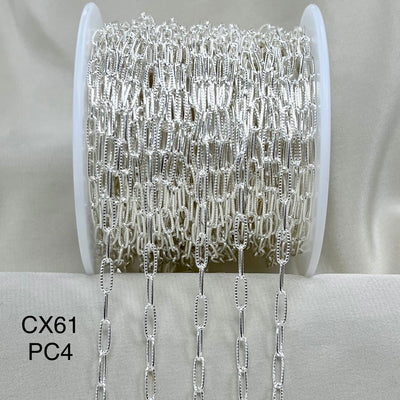 CX61-PC4: 3mm Textured Paperclip #4 Chain By the Foot