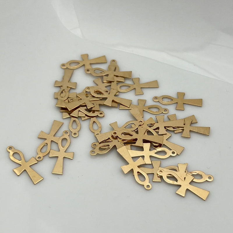 CH56 Ankh Cross Charm - 7.8mm wide (2 pcs)