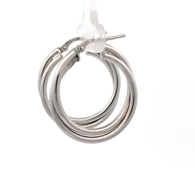 Interlocking Round Hoops - Sterling Silver - 1526