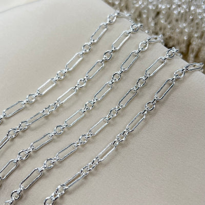 CX87: Heavy Textured Long + Short Large PC Chain - by the foot