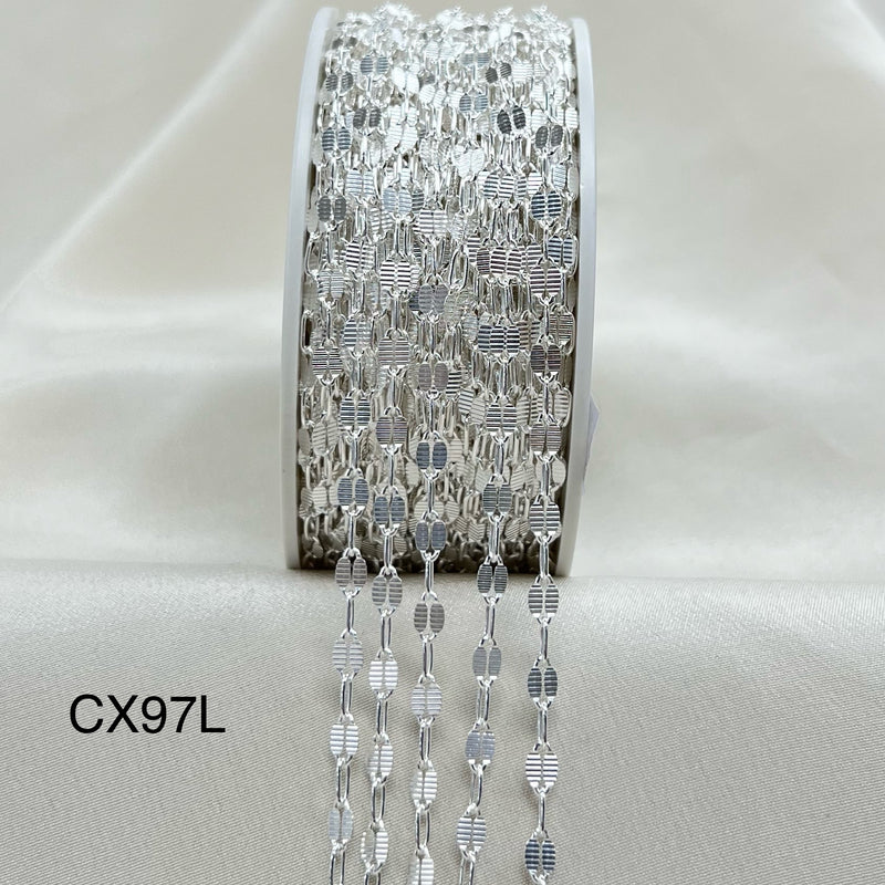 CX97L: 3.2mm Lined + Paperclip (1+1) Chain by the foot