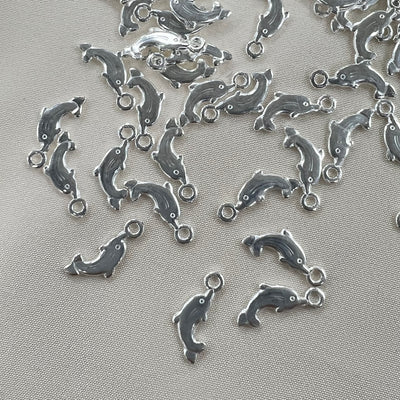 CH68 - Dolphin Sterling Silver Charm (pack of 3)