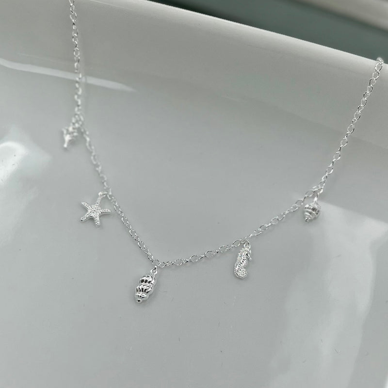 Beach Babe Charm Necklace - Sterling Silver 63896P - Net