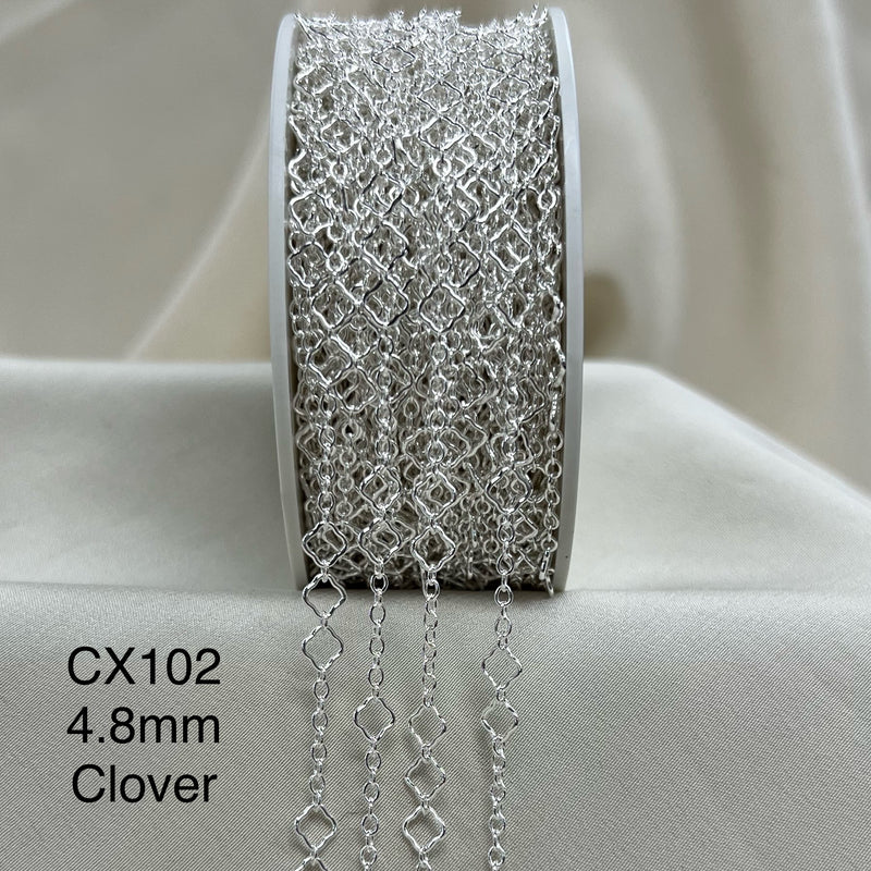 CX102- 4.8mm Clover + Cable Link (123) Chain by the foot