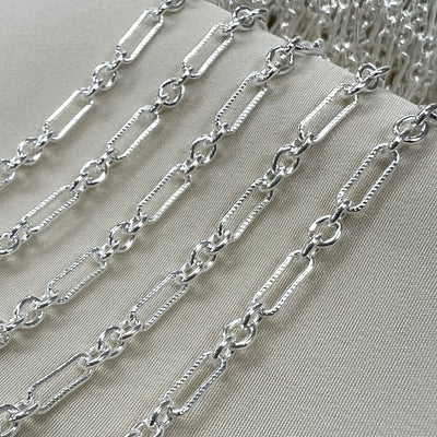 CX87: Heavy Textured Long + Short Large PC Chain - by the foot