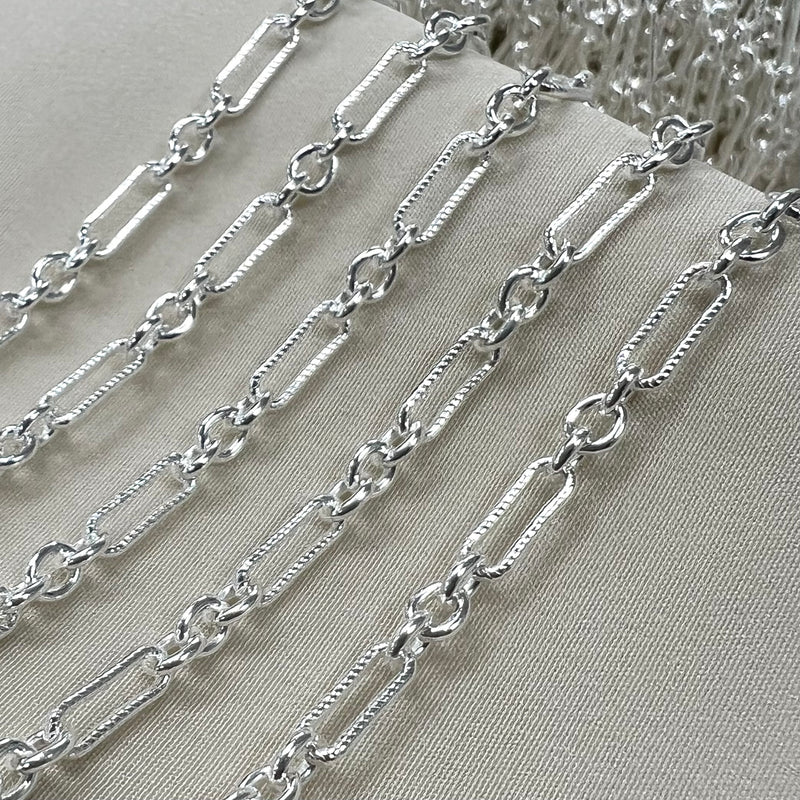 CX87: Heavy Textured Long + Short Large PC Chain - by the foot