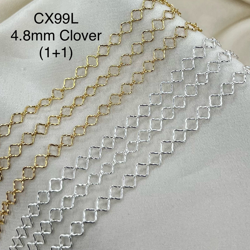 CX99L - 4.8mm Clover + Cable Link (1+1) Chain by the foot