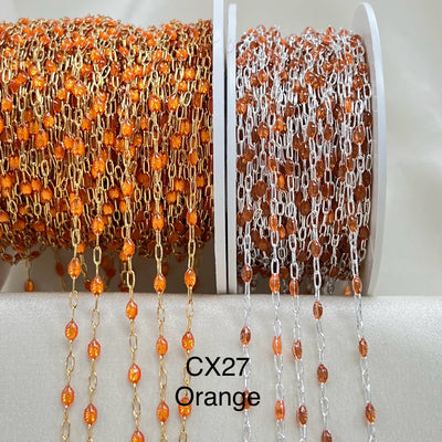 CX27: Enamel Paperclip Chain by the foot