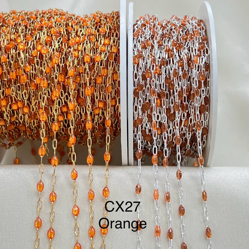 CX27: Enamel Paperclip Chain by the foot