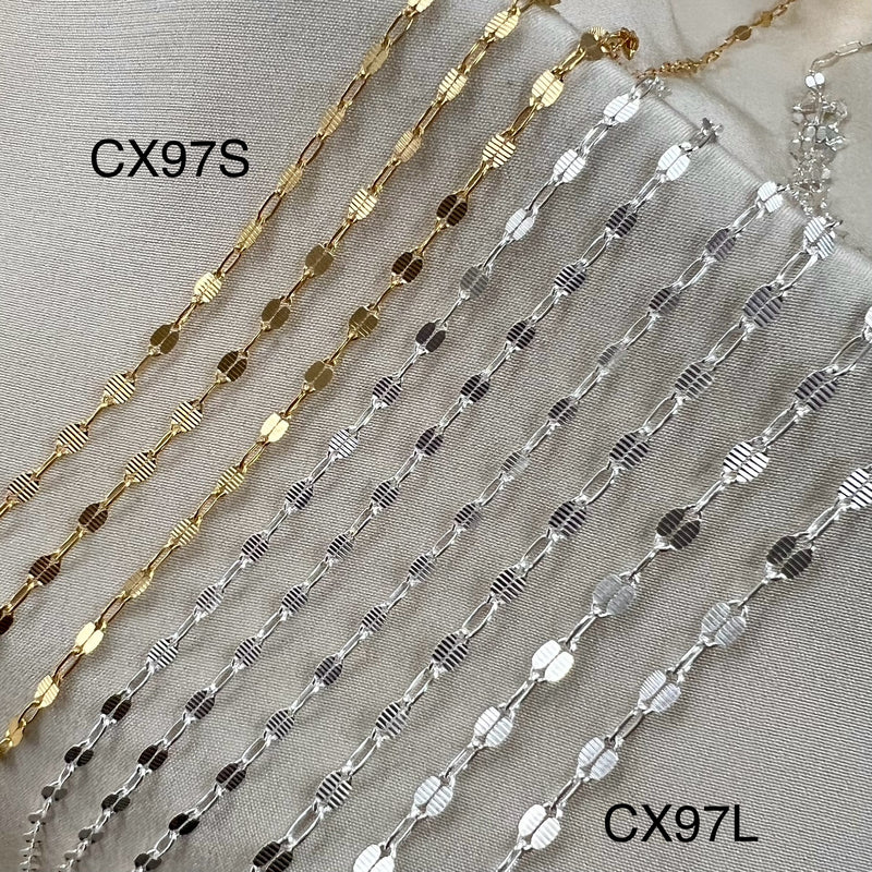 CX97L: 3.2mm Lined + Paperclip (1+1) Chain by the foot