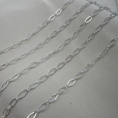 CX78: Alternating Diamond Flat Link Chain  -3mm wide - by the foot