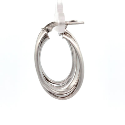 Oval Interlocking Hoops - Sterling Silver - 5036