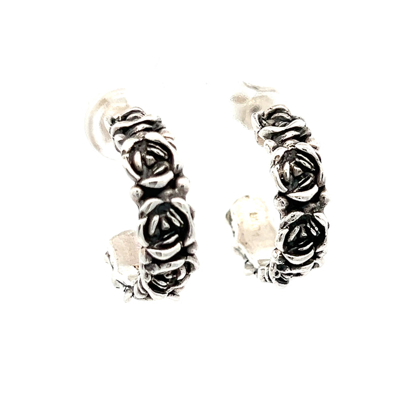 Oxidized Rose C Post Earrings - Net