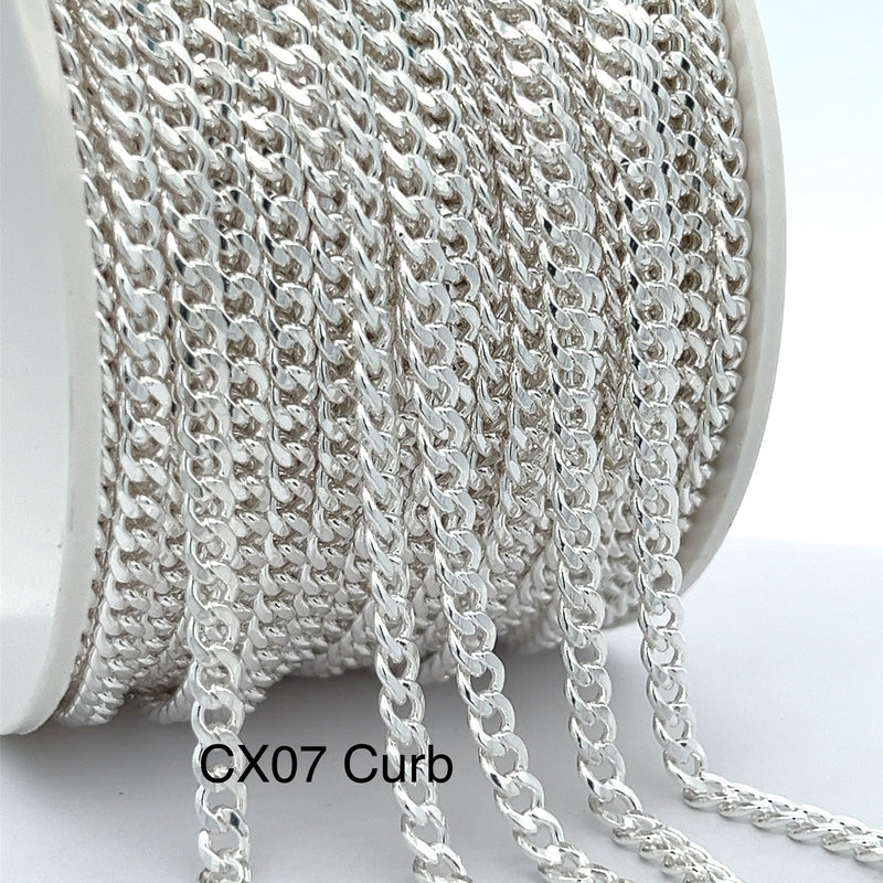 CX07 - 3.9mm Half Round Curb Chain by the foot