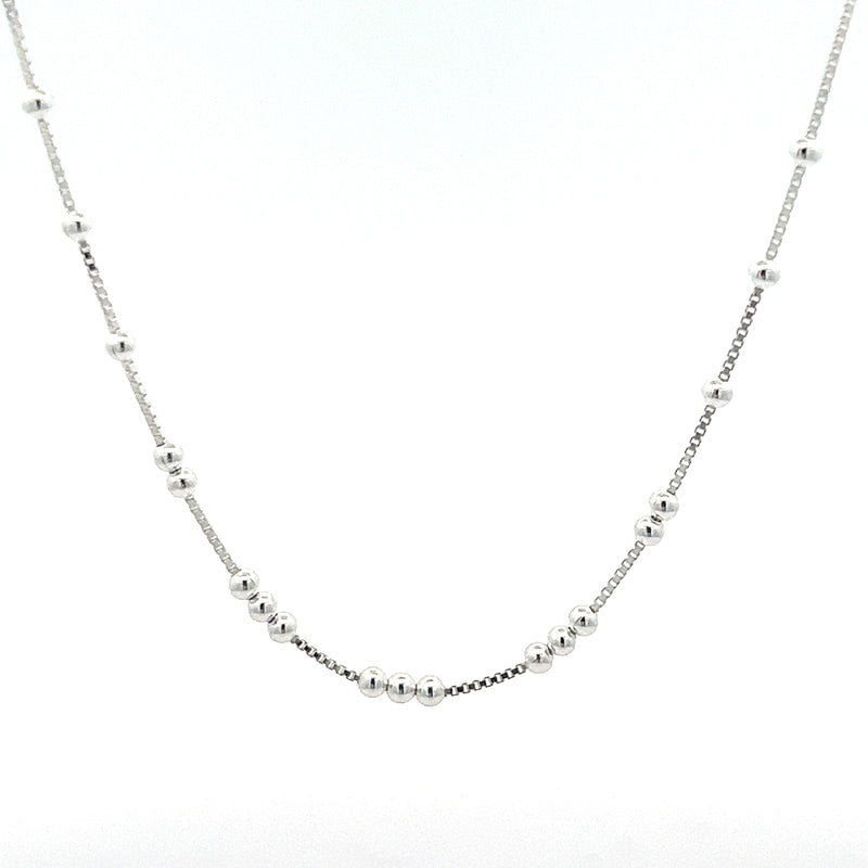 Dainty Beaded Box Chain