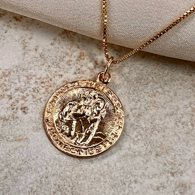 CH57 - St. Christopher 14kt Gold-Filled Charm - 17.5mm