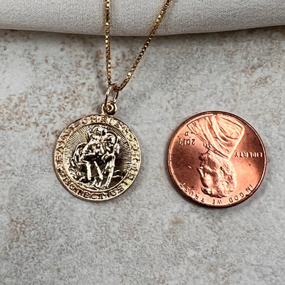 CH57 - St. Christopher 14kt Gold-Filled Charm - 17.5mm