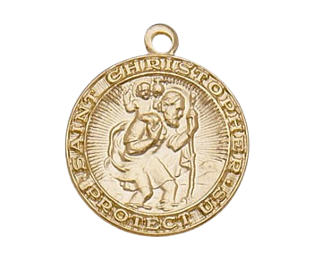 CH57 - St. Christopher 14kt Gold-Filled Charm - 17.5mm