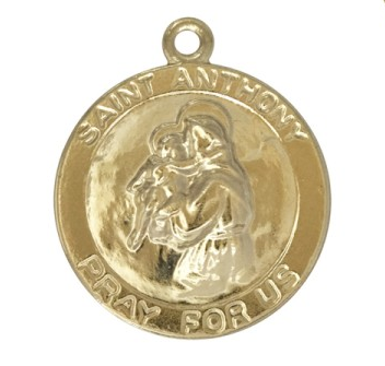 CH59 - 17.5mm Saint Anthony Coin 14kt GF Charm