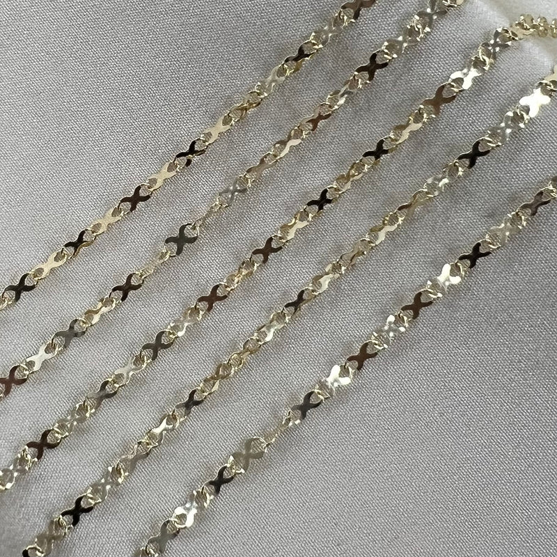 14kt Gold 2.4mm Wide Infinity Chain by the inch