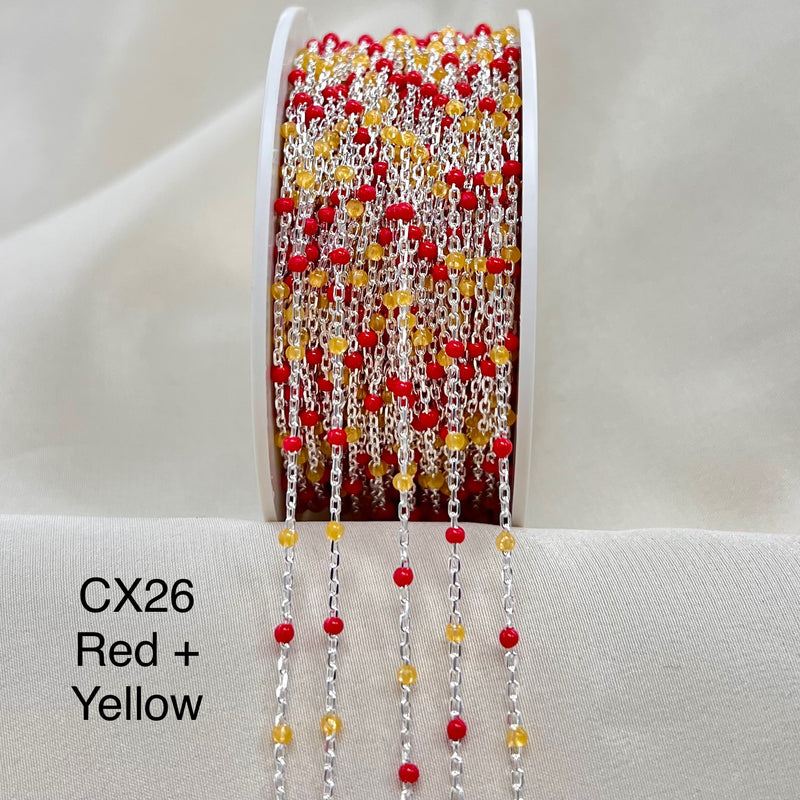 CX26: Multicolor Enamel Satellite Chain - by the foot