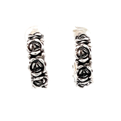 Oxidized Rose C Post Earrings - Net