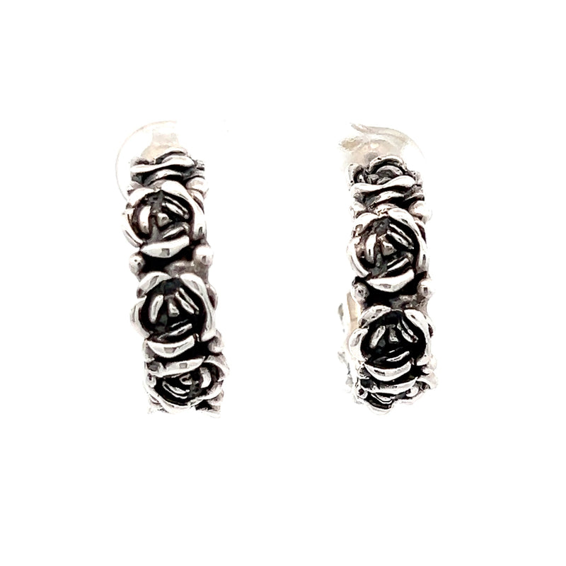 Oxidized Rose C Post Earrings - Net