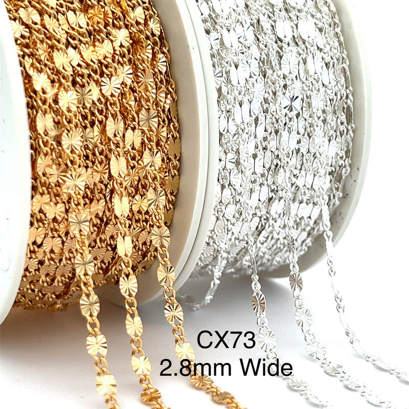 CX73L - 2.8mm wide Starlight Chain by the foot