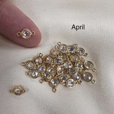 CN29 - 4mm CZ Flatback Birthstone Connector