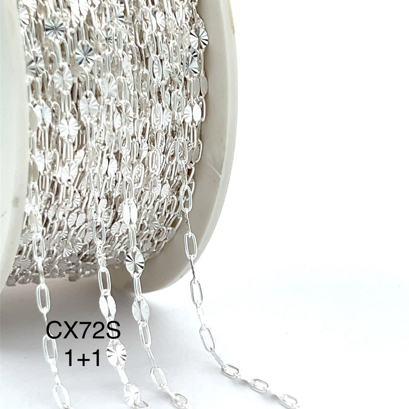 CX95S (1+1): 2.6mm Starlight + Paperclip Chain By the Foot