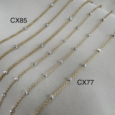 CX85 - Two Tone Satellite Chain by the foot- 26GA Jump Ring